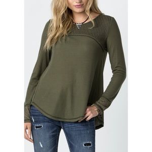 NWT Miss Me Olive Green Long Sleeve